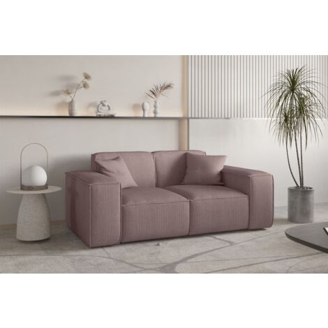 Sofa Designersofa CELES PREMIUM 2-Sitzer in Stoff Scala Lavendel