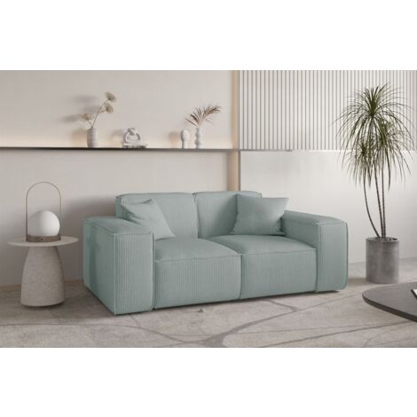 Sofa Designersofa CELES PREMIUM 2-Sitzer in Stoff Scala Saphirblau