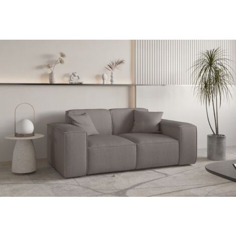 Sofa Designersofa CELES PREMIUM 2-Sitzer in Stoff Scala Taupe