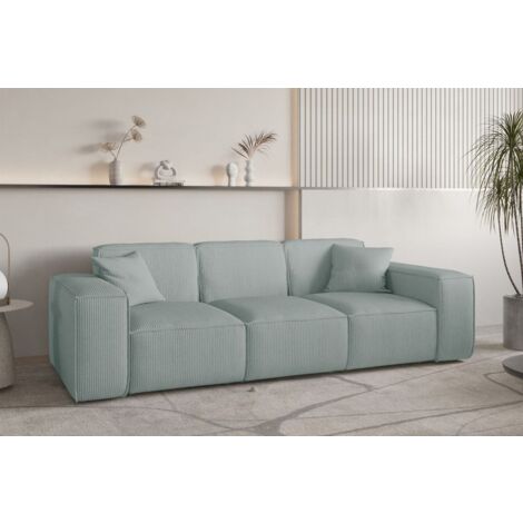 Sofa Designersofa CELES PREMIUM 3-Sitzer in Stoff Scala Saphirblau
