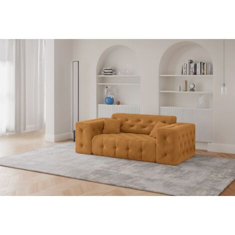 Sofa Designersofa CHANTAL 2-Sitzer in Stoff Moly Orange