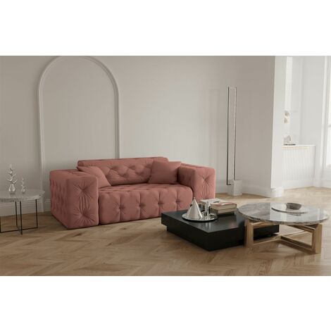 Sofa Designersofa CHANTAL 2-Sitzer in Stoff Opera Velvet Koralle