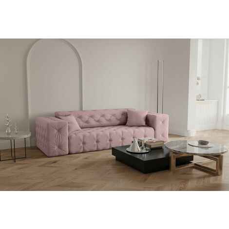 Sofa Designersofa CHANTAL 3-Sitzer in Stoff Opera Velvet Pink