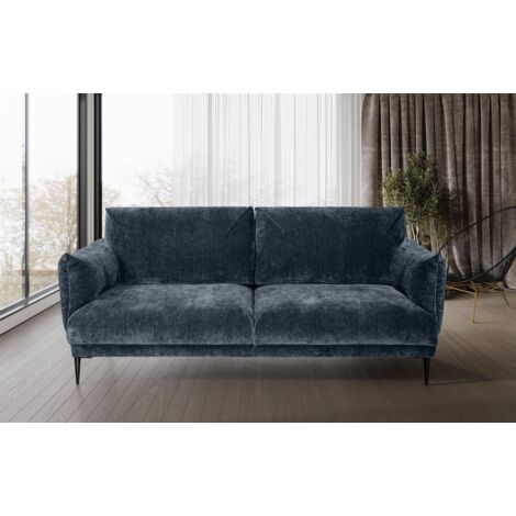 Sofa Designersofa MADISON 2-Sitzer in Stoff Dress Me Blau