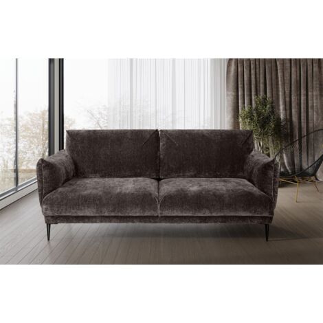 Sofa Designersofa MADISON 2-Sitzer in Stoff Dress Me Braun