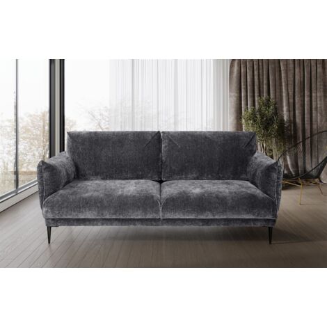 Sofa Designersofa MADISON 2-Sitzer in Stoff Dress Me Grau