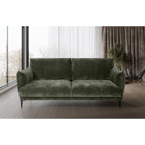 Sofa Designersofa MADISON 2-Sitzer in Stoff Dress Me Grün