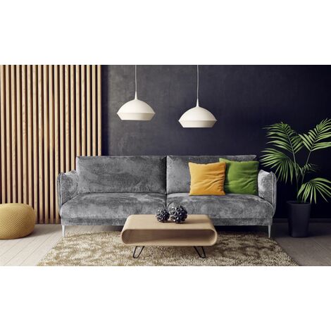 Sofa Designersofa MADISON 2-Sitzer Stoff Tender Way Grau
