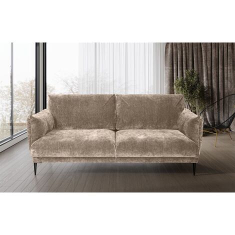 Sofa Designersofa MADISON 3-Sitzer in Stoff Dress Me Beige