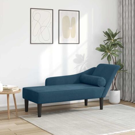 Sofá diván con cojines terciopelo azul