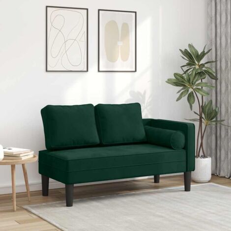 Sofá diván con cojines terciopelo verde oscuro