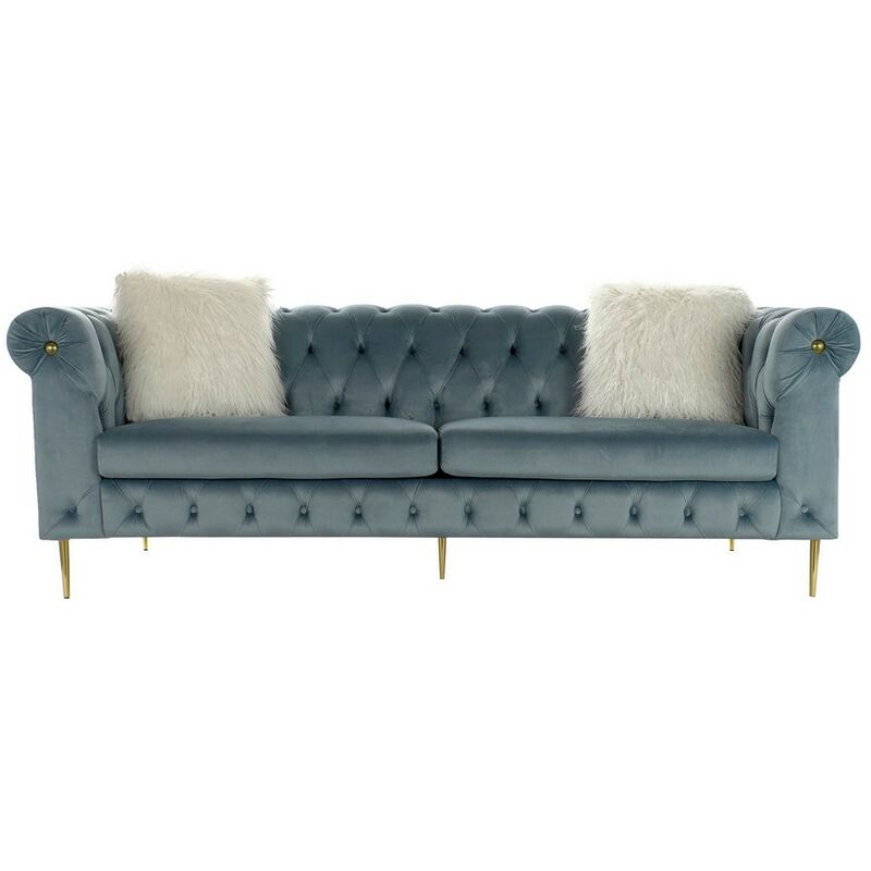 

Sofá DKD Home Decor Azul Poliéster Metal (230 x 90 x 91 cm)