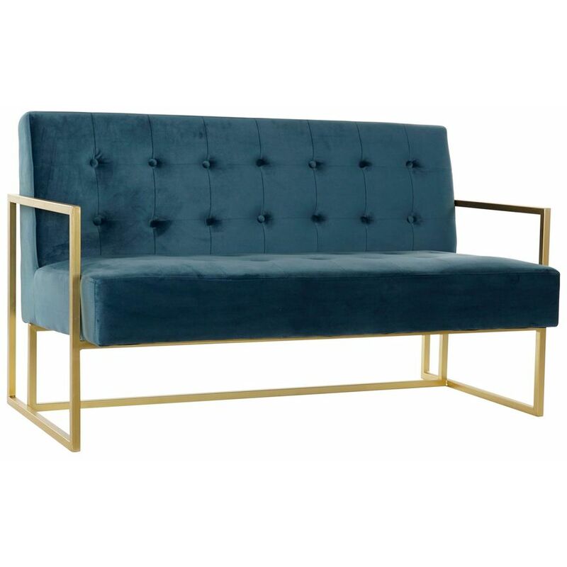 

Sofá DKD Home Decor Azul Poliéster Metal Moderno Dorado (128 x 70 x 76 cm)
