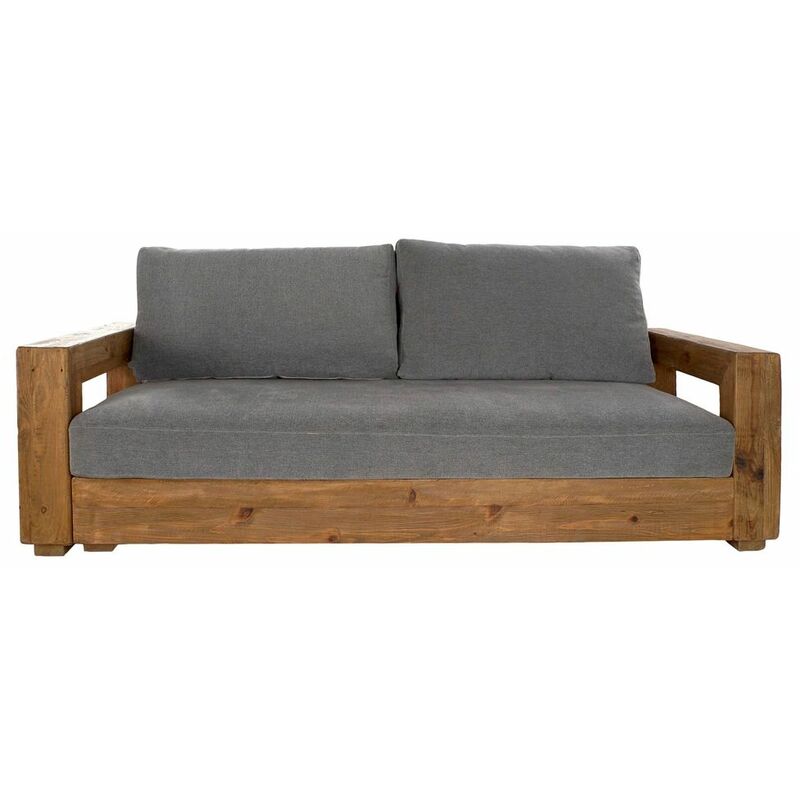 

Sofá DKD Home Decor Marrón Gris Poliéster Algodón Madera Pino (225 x 105 x 80 cm)