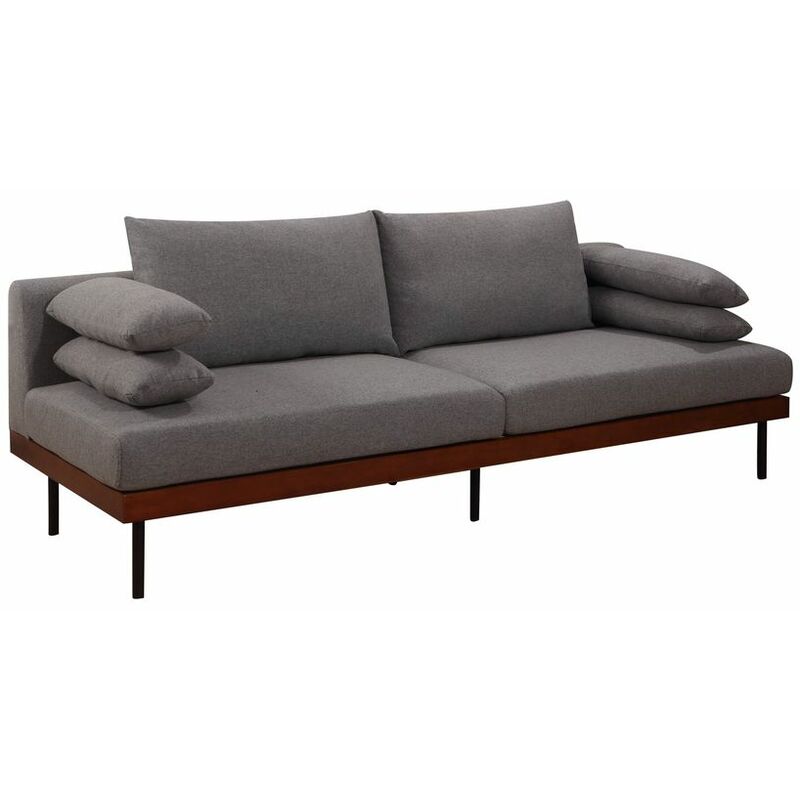 

Sofá DKD Home Decor Poliéster Algodón Metal Pino Gris oscuro (220 x 88 x 85 cm)