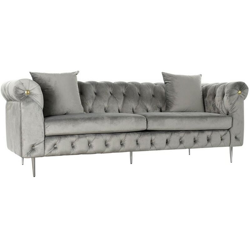 

Sofá DKD Home Decor Poliéster Metal Gris Claro (230 x 90 x 91 cm)
