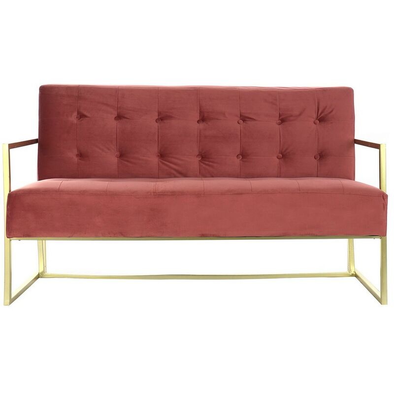 

Sofá DKD Home Decor Rojo Poliéster Metal Glam (128 x 70 x 76 cm)