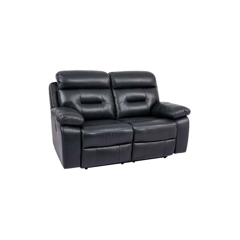 

La Cibertienda - Sofa dos plazas Relax Automatico, color Negro, tapizado en polipiel, ref-37