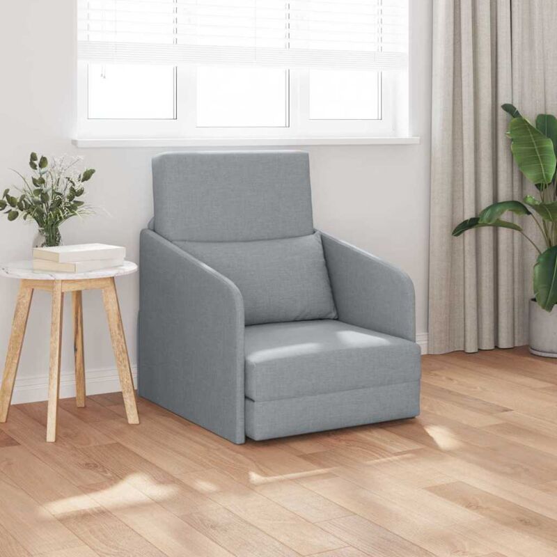 Fußboden Schlafsofa 2-in-1 Hellgrau 65x80x83 Cm Stoff Vidaxl332712