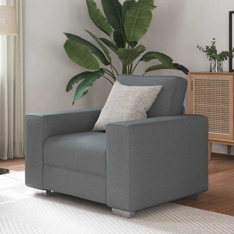 Sofa Mit Kissen Dunkelgrau 100 X 77 X 82 Cm Stoff Vidaxl