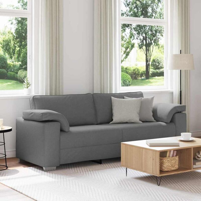 Sofa Mit Kissen Dunkelgrau 219 X 77 X 82 Cm Stoff Vidaxl