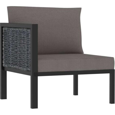 Sofa-Eckelement mit Rechter Armlehne Poly Rattan Anthrazit vidaXL