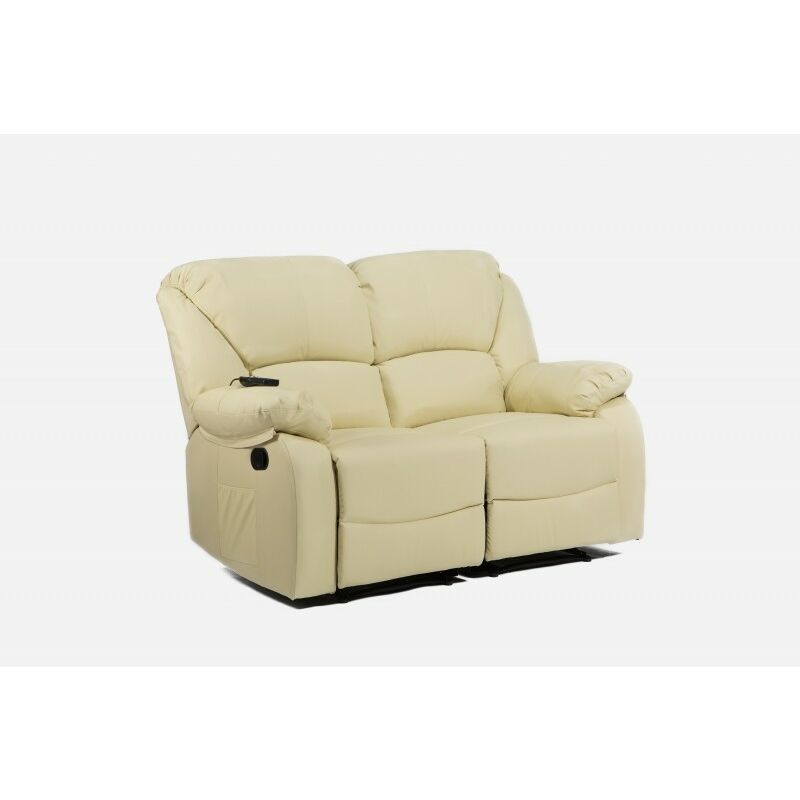 Canapé inclinable ecode à deux places avec massage par vibrations, chaleur lombaire beige