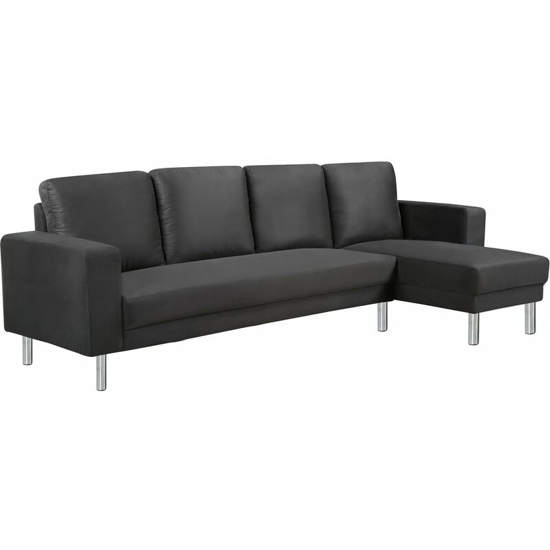 

Sofá en tela esquinero reversible Rio- 5 plazas - Negro