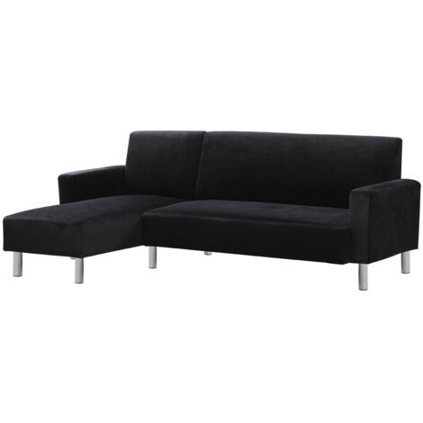 Sofá en tela esquinero reversible "Rio"- Negro