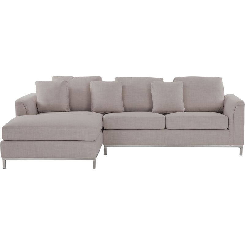 

Beliani - Sofá esquinero tapizado beige derecho OSLO