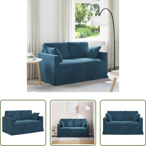 Sofá ergonómico -  Sofá Azul 138 x 78 x 80 cm Terciopelo