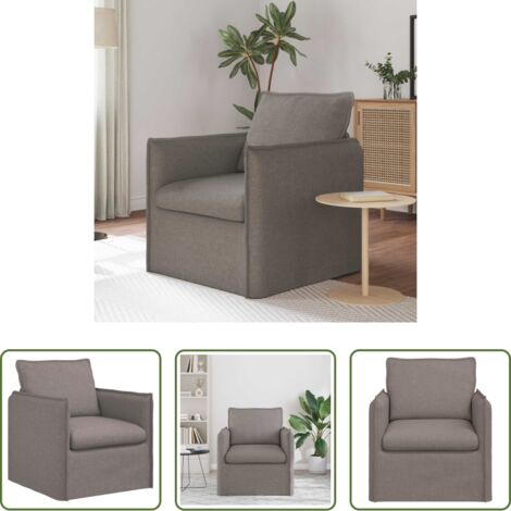 Sofá ergonómico -  Sofá Taupé 195 x 82 x 85 cm tela