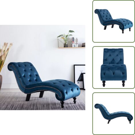 Sofá ergonómico - vidaXL Diván de terciopelo azul - Sofá cómodo