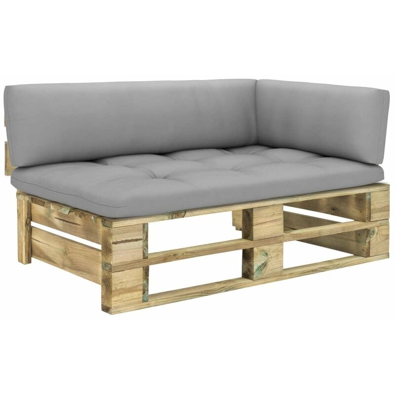 

Sofa esquina de pales para jardin madera pino impregnada verde