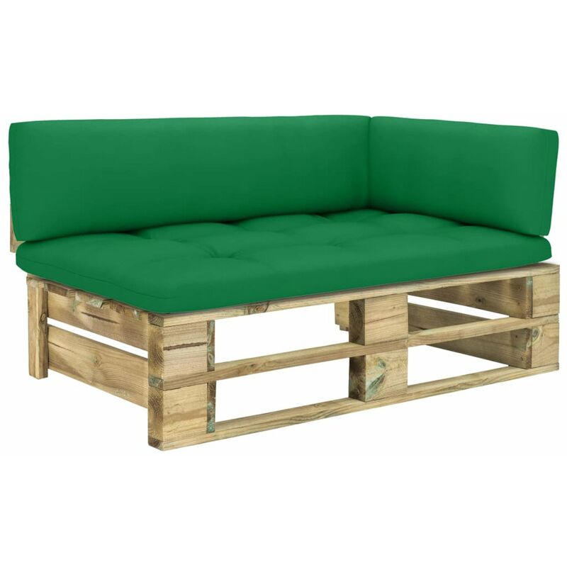 

Sofa esquina de pales para jardin madera pino impregnada verde