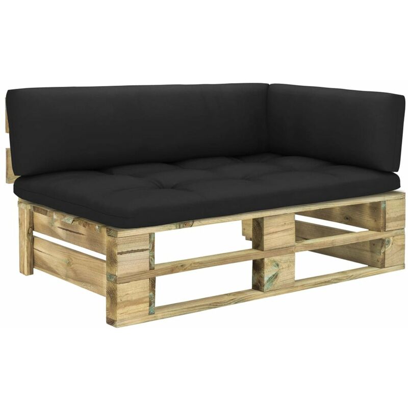 

Sofa esquina de pales para jardin madera pino impregnada verde