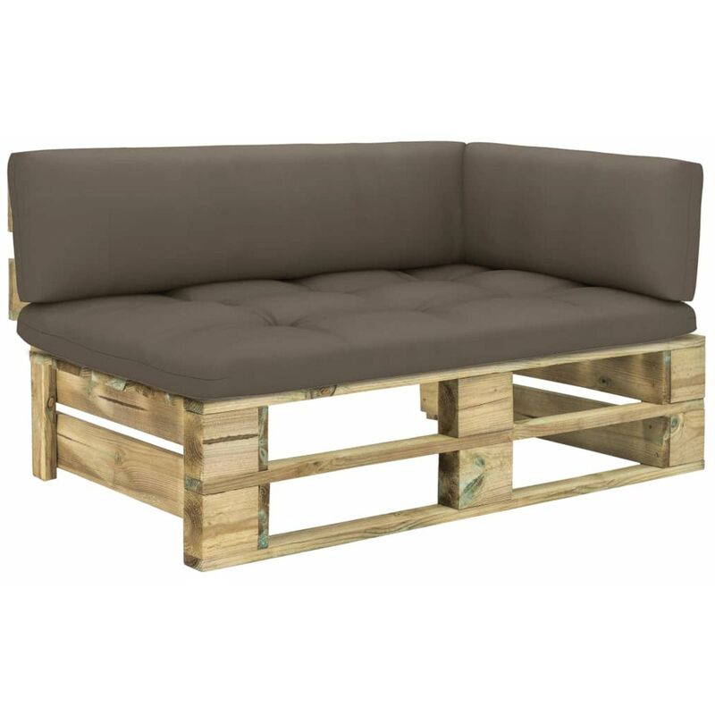 

Sofa esquina de pales para jardin madera pino impregnada verde