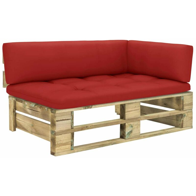 

Sofa esquina de palets para jardin madera pino impregnada verde