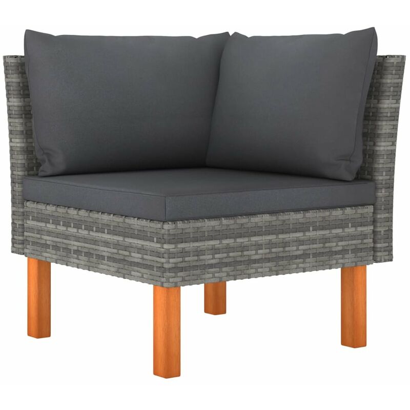 

Sofa esquinero de ratan sintetico y madera maciza de eucalipto