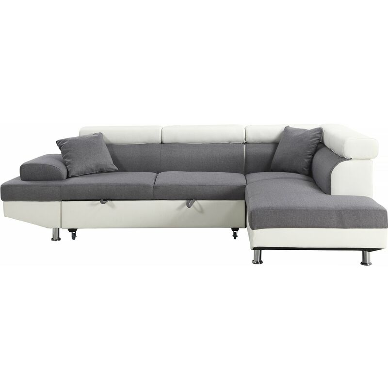 

Sofá esquinero Sophia luxe - Blanco / Gris - Esquina derecha