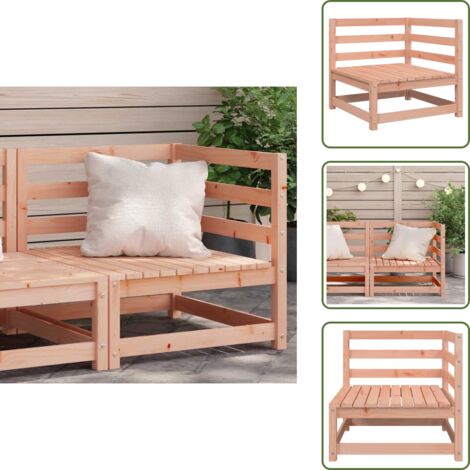 Sofá esquinero - vidaXL Sofá esquinero de jardín madera maciza abeto Douglas 70x70x67cm - Madera maciza