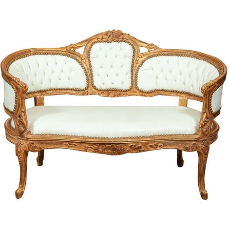 Sofá estilo francés Luis XVI en madera machiza de haya