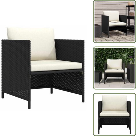 Sofá exterior - vidaXL Sofás de jardín 3 piezas y cojines ratán sintético negro - Sofá modular