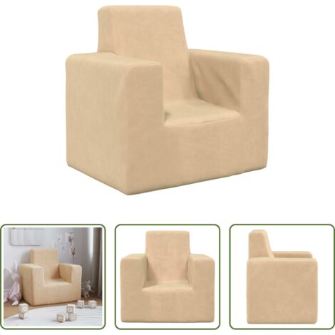 Sofá felpa -  Sofá para niños felpa suave color crema