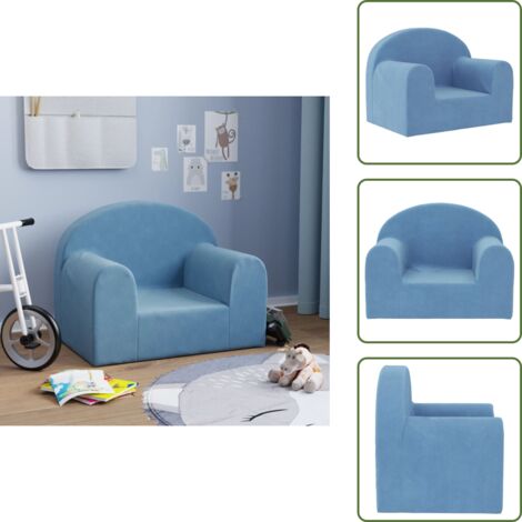 Sofá felpa - vidaXL Sofá para niños felpa suave azul - Sofá suave