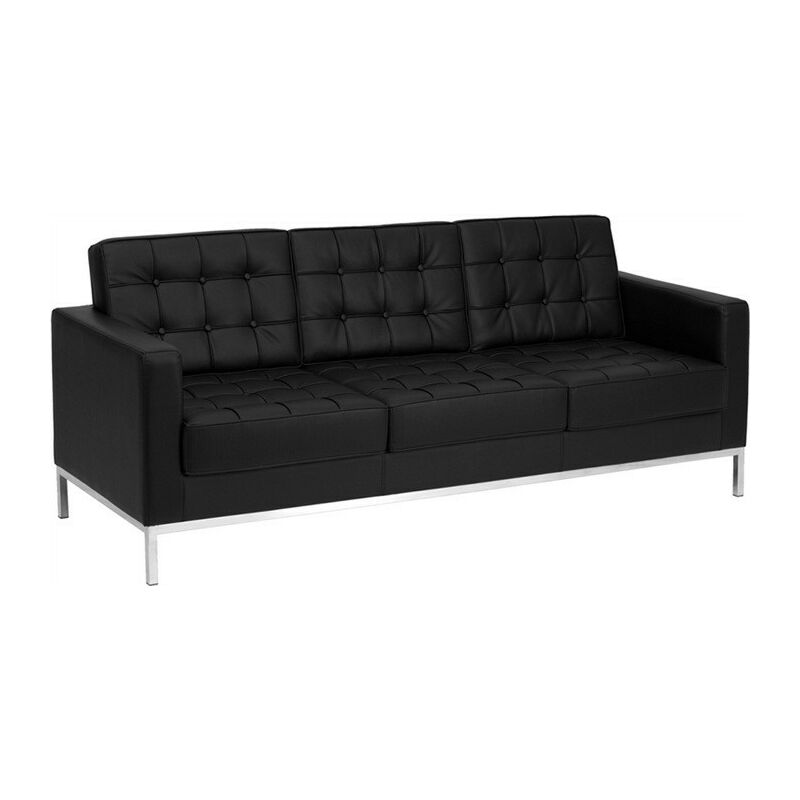 

Sofá FLOR, 3 plazas, similpiel negra