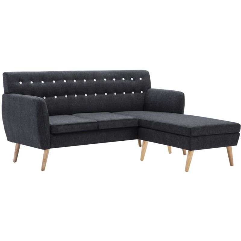 

vidaXL Sofá en Forma de L Tapizado de Tela 171,5x138x81,5 cm Gris Oscuro - Gris