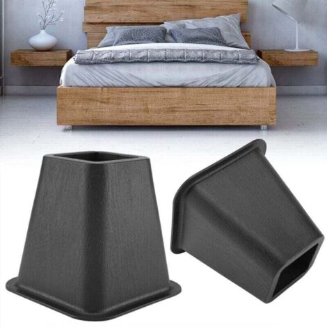 Sofa-Fußstütze, 4 Stück im Set, exklusiv im Überseelager erhältlich – platzsparende Erhöhung für Bett, Tisch und Sofa (schwarz)