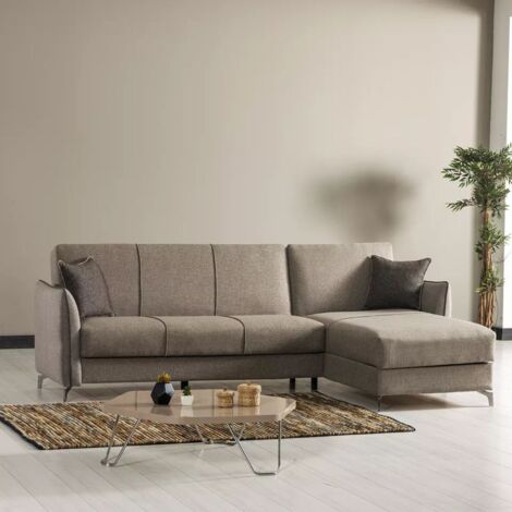 Sofá gris claro 277x132x90 cm