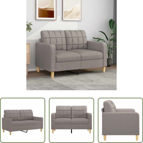 Sofá gris -  Sofá de 2 plazas de tela gris taupé 120 cm